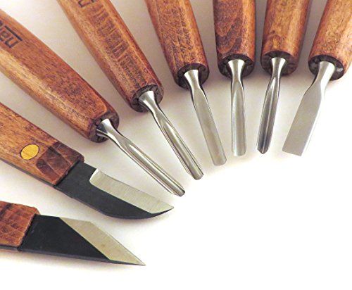 Набор Narex Profi из 6 резцов и 2-х ножей в деревянном кейсе